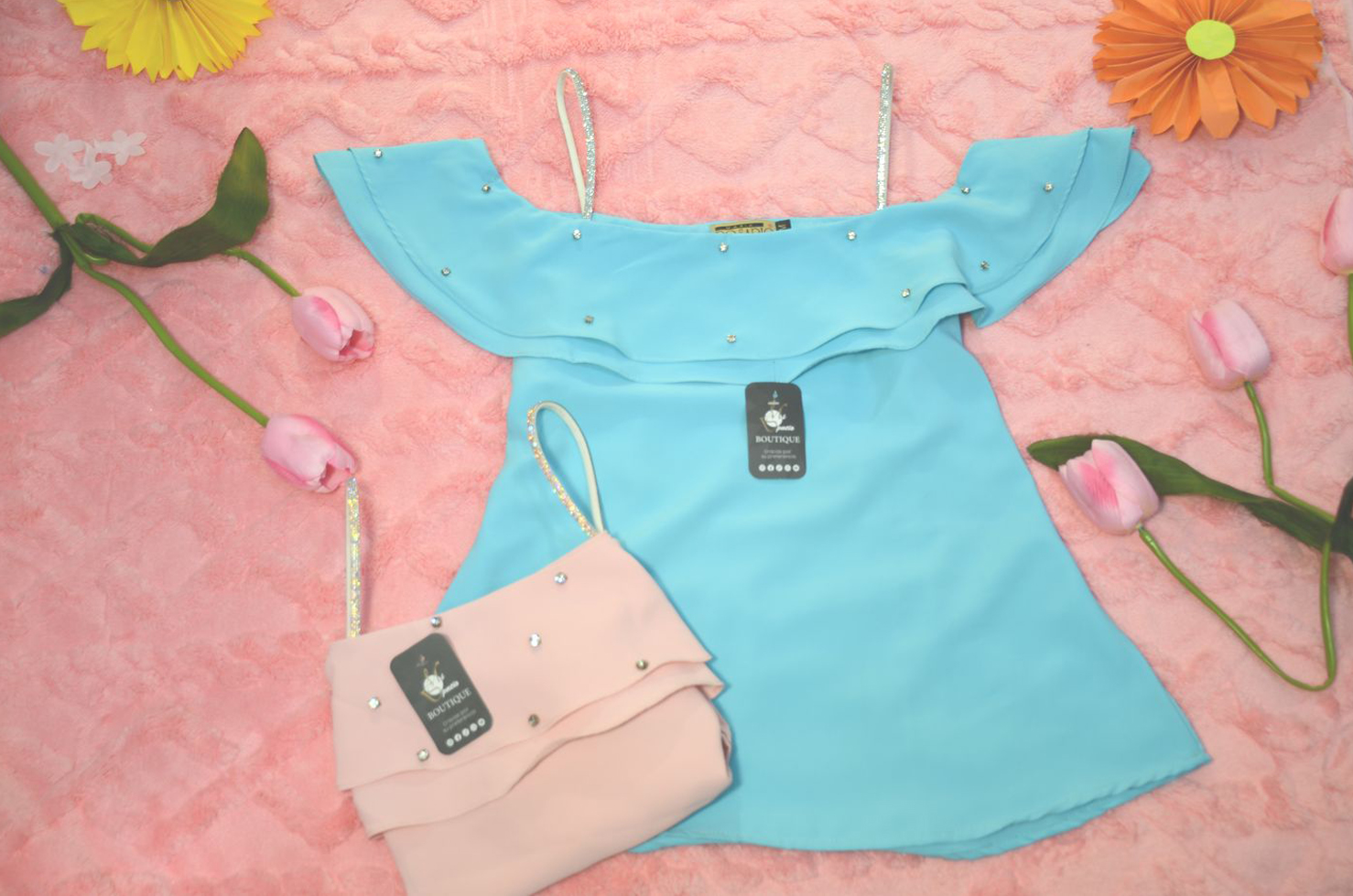 CUELLO BOTE CON PIEDRAS CELESTE, TUMBO M-G